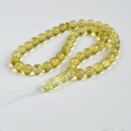 Green Amber Misbaha 45 Beads 44 g Handmade