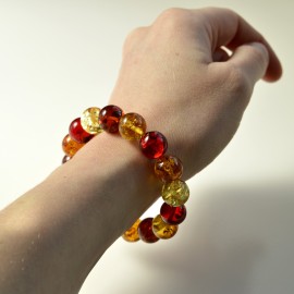 Multicolored Baltic Amber Wrist bracelet 15.5 grams