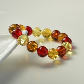 Multicolored Baltic Amber Wrist bracelet 15.5 grams