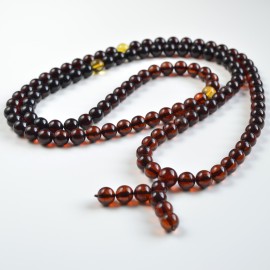 Mala Japa Meditative Rosary of Baltic Amber 11mm Cherry amber prayer beads 92.5 g