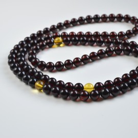 Mala Japa Meditative Rosary of Baltic Amber 91.5 g Cherry  Amber prayer beads