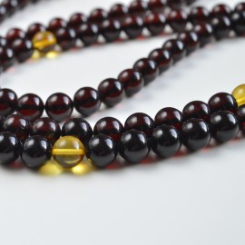 Mala Japa Meditative Rosary of Baltic Amber 91.5 g Cherry  Amber prayer beads