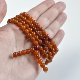 Mala Japa Meditative Rosary of Baltic Amber Vintage color 6 mm prayer beads
