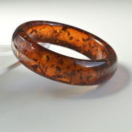 Amber Bangle Bracelet One Piece of Amber Pure Baltic Polished Amber, Baltic Amber Handmade Cuff Bracelet