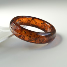 Amber Bangle Bracelet One Piece of Amber Pure Baltic Polished Amber, Baltic Amber Handmade Cuff Bracelet