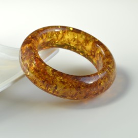 Amber Bangle Bracelet One Piece of Amber Pure Baltic Polished Amber, Baltic Amber Handmade Cuff Bracelet