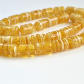 copy of Antique Baltic Amber Misbaha Prayer, Old Baltic Amber Rosary, 33 Barrel Beads 20 x 16 mm, 105 grams