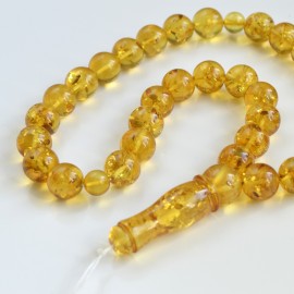 Tasbih Rosary of Baltic Amber Massive 33 Beads 55 g Yellow Amber Islamic Misbaha