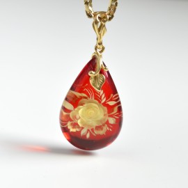 Red Ruby Amber Pendant,...