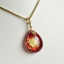 Red Ruby Amber Pendant,...