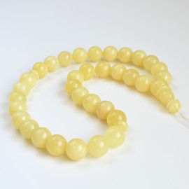 Milky White Misbaha Rosary, Round Beads 33 Baltic Amber Islamic Worry Beads 79.5 g