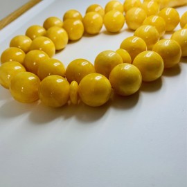 Baltic Amber Tespih Butterscotch Egg Yolk Color Misbaha 33 Beads 17 mm 91.5 g Handmade