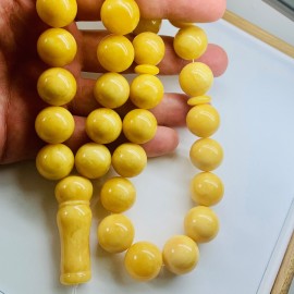 copy of Baltic Amber Tespih Butterscotch Egg Yolk Color Misbaha 33 Beads 17 mm 91.5 g Handmade