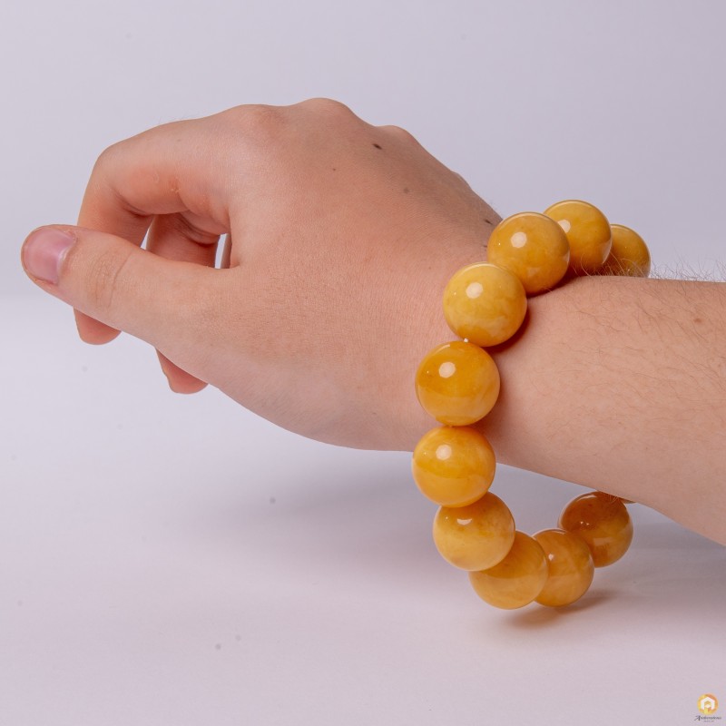 Natural Baltic Amber Bracelet Round Beads 40 g