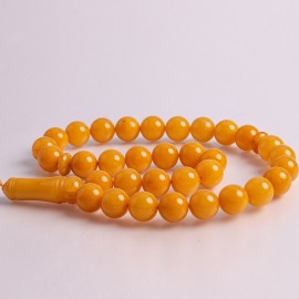 Butterscotch Baltic Amber Round Beads 33 Beads, 54 g Islamic Misbaha
