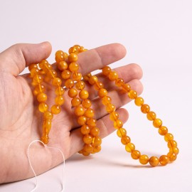 Orange Baltic Amber Tespih  Amber Misbaha 99 Beads 42.7grams Handmade