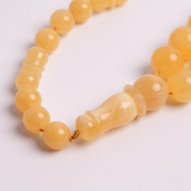Milky White Baltic Amber Round Beads 45 Beads 67 g Amber Islamic Misbaha