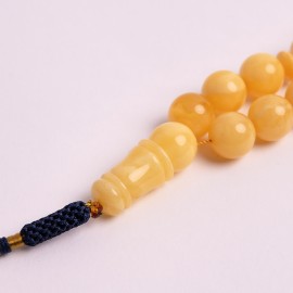Natural White Baltic Amber Beads 55 Beads 61 g Amber Islamic Misbaha