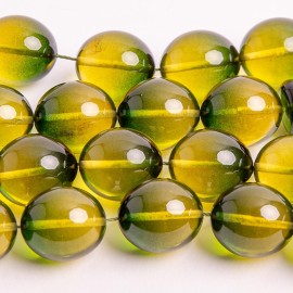 Green Amber Tespih  Misbaha 33 Beads 80 g Handmade