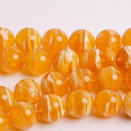 copy of White Amber Round Beads, Ivory White Color Baltic Amber Islamic Prayer Beads 21 g