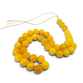Creamy White Yellow Amber Misbaha Rosary 33 Baltic Amber Round Beads 12 mm 33 Worry Beads 44 g