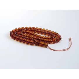 Milky white Baltic Amber prayer beads oval shape 45 beads 111.20 grams