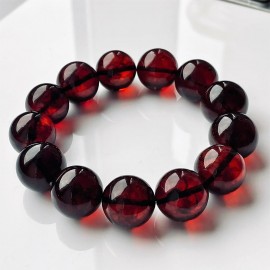 Amber Cherry Red Beads Bracelet Round Beads 18mm