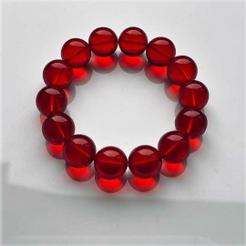 Red Amber Round Beads...