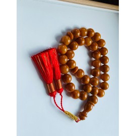 Old Baltic Amber Misbaha Prayer, 33 Round Beads 47 grams