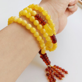 Yellow Genuine Baltic Amber Bracelet, Natural Egg Yolk Amber, Yellow Cherry Amber