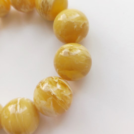 Butterscotch Amber Bracelet, Natural Baltic Amber Bracelet Big Beads