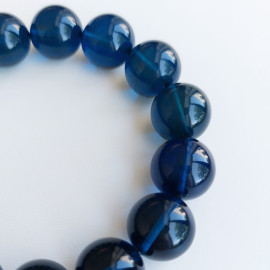 Blue Amber Beaded Bracelet, 23 grams Natural Handmade Bracelet