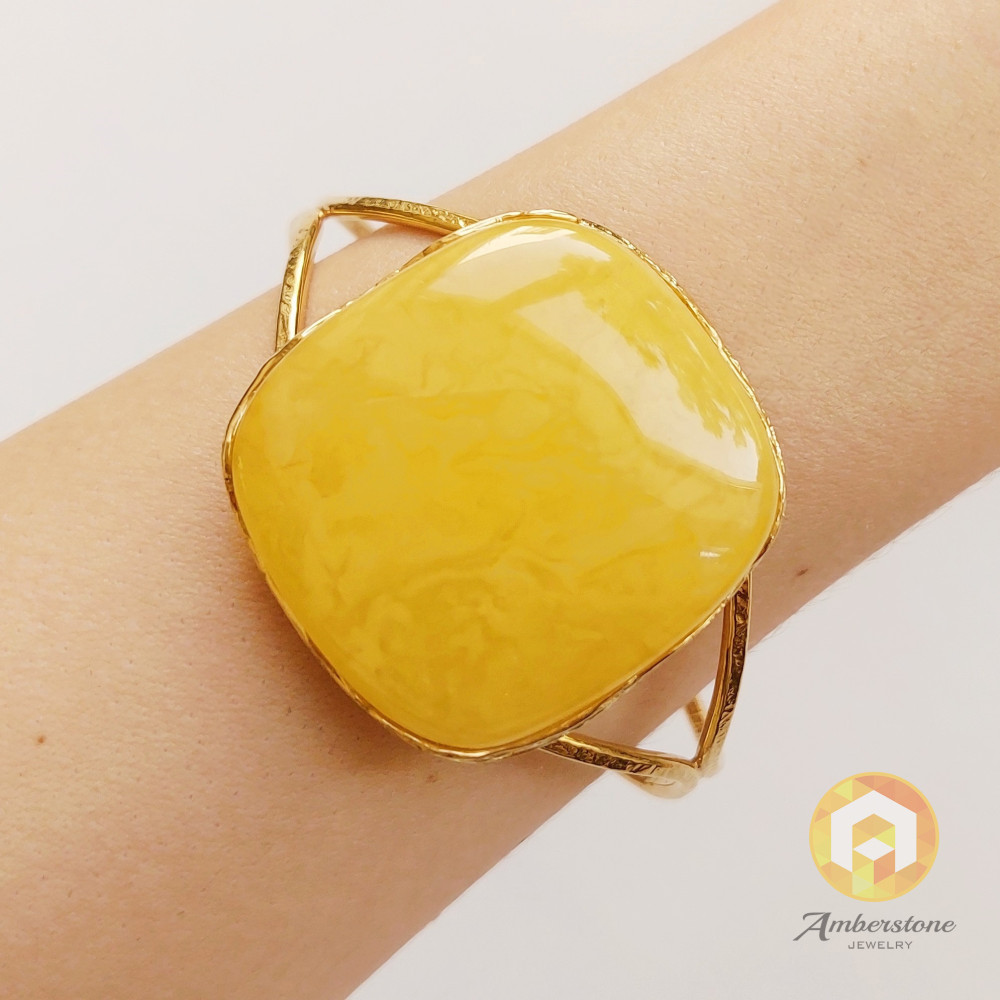Yellow Amber Bracelet, Adjustable Bracelet 27g
