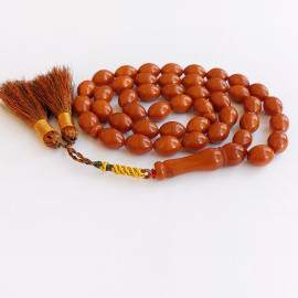 Rare Orange Dark Old Amber Islamic Prayer Beads 48g