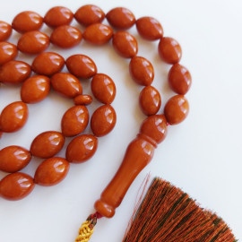 Rare Orange Dark Old Amber Islamic Prayer Beads 48g