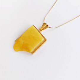 Butterscotch Baltic Amber Pendant, Gold-plated 925 Silver Necklace, Genuine Amber Necklace, 18 g