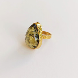 Green Baltic Amber Ring 10.8g