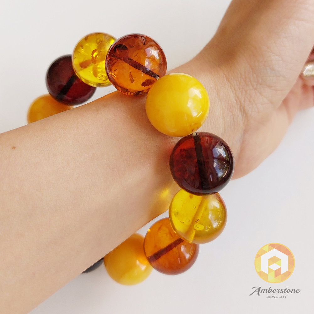 Buy Baltic Amber Bracelet for Adult - 10 Colors - Large 8in 20cm (Lemon)  Online at desertcartINDIA