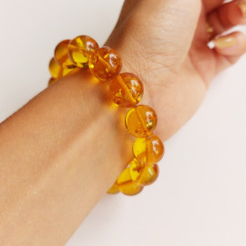 Yellow Cognac Amber Bracelet 18g