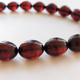 Beautiful Natural Cherry Amber Necklace Olive Beads 15mm 48cm
