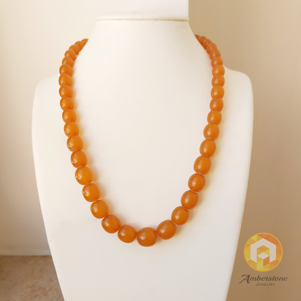 Old Vintage Baltic Amber Necklace, 48 cm / 18.9 inch, 32 grams