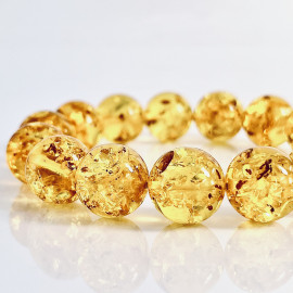 Amber Bracelet with Amber Beads, Natural Yellow Baltic Amber Bracelet