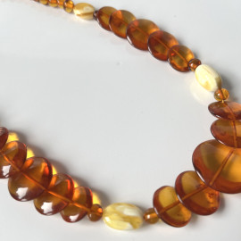 Amber Necklace Red Color Amber Round Beads Necklace