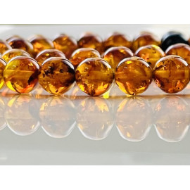 Gold Cognac Natural Baltic Amber Mala Bracelet, Necklaces 34,80 grams