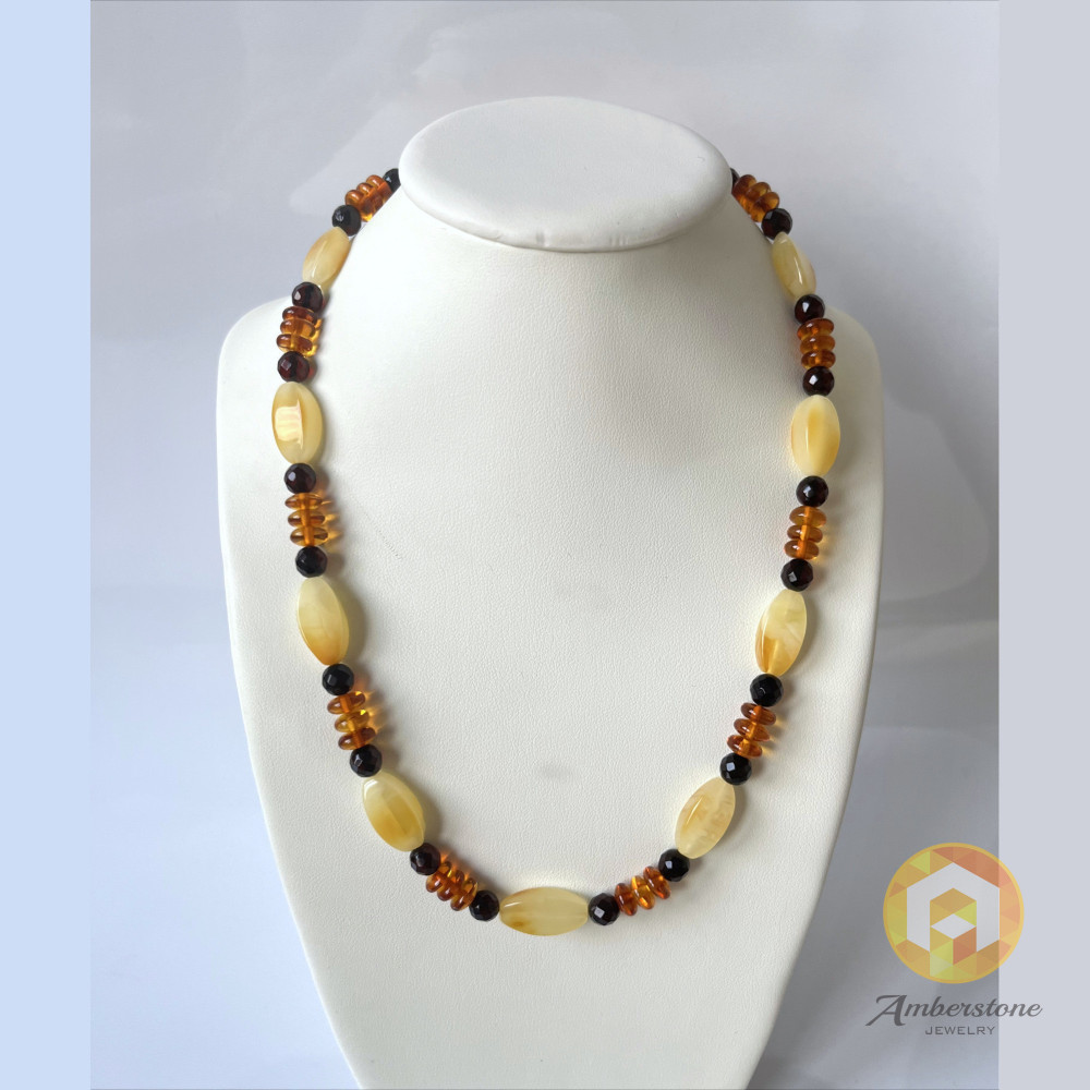 Amber Necklace Red Color Amber Round Beads Necklace