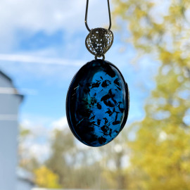 Wonderful Blue Baltic Amber Pendant