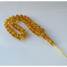 Tasbih Rosary of Baltic Amber Massive Beads 34 g Yellow Amber Islamic Misbaha