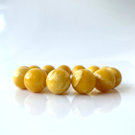 Bracelets Natural White Amber Round Beads 19mm Handmade