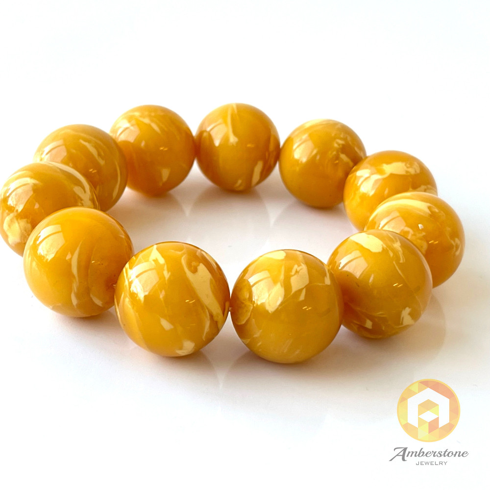 Bracelets Natural Tiger Amber White Baltic Amber