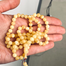 White and Yellow Baltic Amber Islamic Prayer small beads 7mm